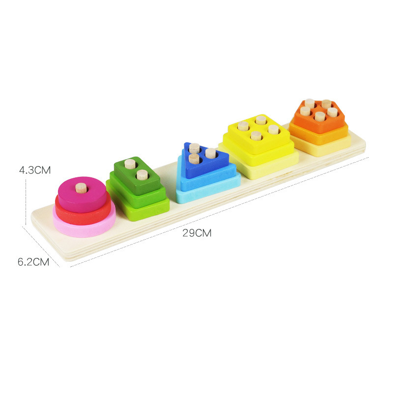 Toy Stacking Toy Nooden Stacking Toydler ကိုကစားခြင်းမှတဆင့်တိုးတက်လာသည်
